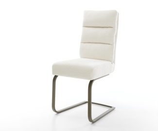 Freischwinger Pela-Flex Bouclé Soft Beige Freischwinger flach Effektfinish Titan Taschenfederkern