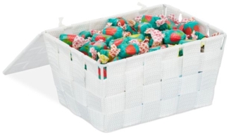 4 x Aufbewahrungskorb mit Deckel weiß 10040028