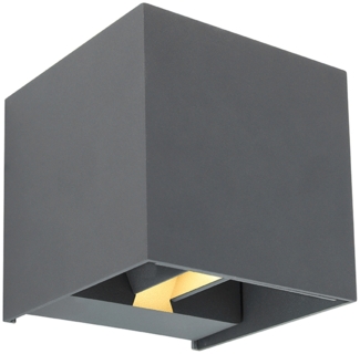 LED Wandleuchte, Aluminium, anthrazit, L 10 cm