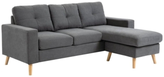 HOMCOM 3-Sitzer Ecksofa Eckcouch in L-Form, Eckgarnitur in Leinenoptik