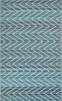 Outdoor Teppich blau 120 x 180 cm mit Zickzackmuster BALOTRA