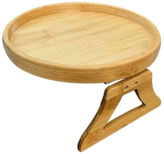 GarveeMore Tablett Natürliches Bambus Sofa-Armlehne Tablett Platz Ansteckbares Tablett, Sofa-Armlehne Ansteckbares Tablett Praktisches Tv Snack Tablett