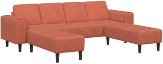 vidaXL Sofa mit Kissen Rot-Orange 250 x 188 x 76 cm Cordstoff 3335138