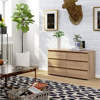 Raumhirsch Furniture Kommode Elegante Kommode mit 6 Schubladen - Pflegeleicht im Design - Sideboard, (viele Farbvarianten - Maße: 100 x 57 x 35 cm) - Hochwertig & stabil