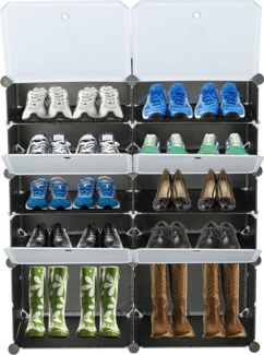 VINGLI Schuhschrank, Modulares Schuhregal mit Würfeldesign, 72*32*92cm, 20 Paar Schuhe