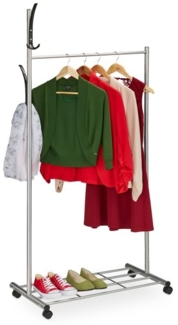 Silberne Garderobe mit Rollen 10046096