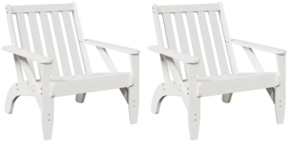 vidaXL Adirondack-Gartenstühle 2Stk. Weiß 75x77x77cm Massivholz Kiefer 859333