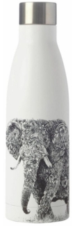 Maxwell & Williams Marini Ferlazzo Trinkflasche, Wasserflasche, Elephant, Edelstahl, Schwarz, Weiß, 500 ml, JR0016