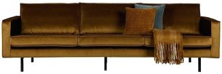 BePureHome Rodeo Sofa Samt Honiggelb 3 Sitzer