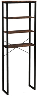 COSTWAY Badregal, mit 4 Ebene & Kippschutz, Metallrahmen, stehend