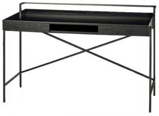 Lambert massiv, solid drawers, metal frame black powdercoated Øerrick Schreibtisch Eiche teilmassiv, MØF furniert, Schubladen massiv Gestell Eisen pulverbeschichtet schwarz 120 x 63 x 80,5 cm 56485