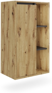 Midischrank Viola Artisan/Grau 50 x 86 cm mit offenen Regalen Vicco