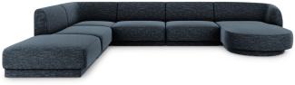 Micadoni 'Miley' 6-Sitzer-Sofa, Panorama-Ecke, links, Beinfarbe Black Plastic, Königsblau, Chenille