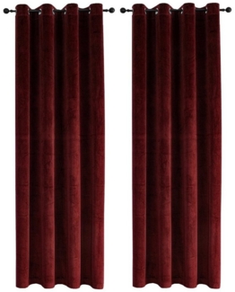 Haus und Deko Gardine Vorhang 2er Set Ösen Verdunkelung 140x245 cm Samt weich blickdicht, Ösen (2 St), Polyester