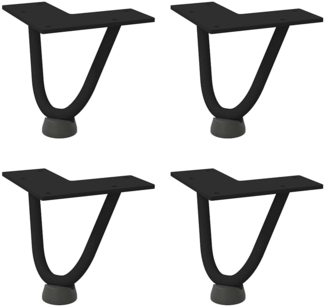 vidaXL Haarnadelbeine für Couchtisch 4 Stk. Schwarz 10 cm Massivstahl 4012408