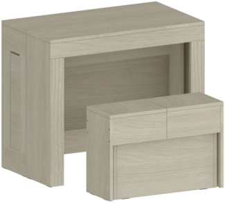 Dmora Tisch- und Stuhlset Badesi, Mehrzweckkomposition, Set mit Konsole und 1 ausziehbarer Bank, 100 % Made in Italy, 66 x 25 x 45 cm, Olmo