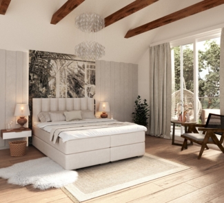 FDM Boxspringbett Polsterbett Stauraumbett Springbett 140x200, 160x200, 180x200cm (MADE IN EU - mit hochwertigem Velours Bezug, Kontinentalbett, dekorativem Kopfteil, Boxspring, mit großen gepolsterten Kopfteil, mit Bettkasten zum aufklappen), zwei Bet...