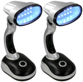 EAXUS LED Schreibtischlampe Helle Tischleuchte ohne Kabel, Batteriebetrieben, LED fest integriert, Tageslichtweiß, Schwenkbarar Lampenkopf, perfekt für konzentriertes Arbeiten