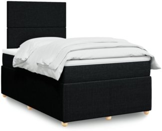 vidaXL Boxspringbett mit Matratze Schwarz 120x190 cm Stoff 3294290