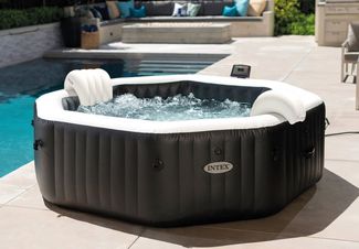 Intex Whirlpool "Pure Spa Kombi Octagon Bubble Jet" mit integriertem Salzwassersystem, Ø 218 x 71 cm