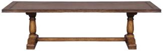Casa Padrino Luxus Landhausstil Esstisch Braun 275 x 116 x H. 77 cm - Rustikaler Massivholz Küchentisch - Rustikale Landhausstil Massivholz Esszimmer Möbel
