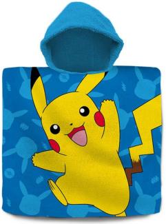 Pokémon Pikachu - Badeponcho - blau/gelb - ca. 60 x 120 cm