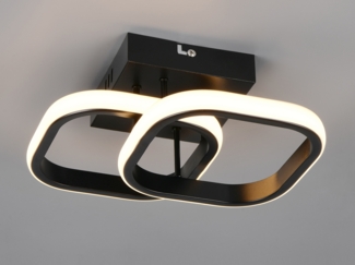 LED Decken- und Wandleuchte KASIA, 2 Quadrate Metall Schwarz Breite 24cm
