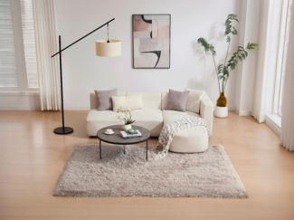 Vente-unique - Hochflorteppich - 160 x 230 cm - Taupe - ARDELA