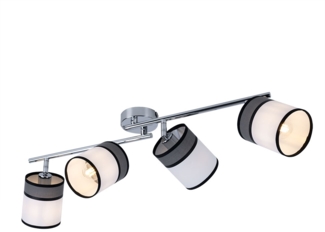 Wohnzimmerleuchte, Spots flexibel, Stoff, L 88cm, DAVIE