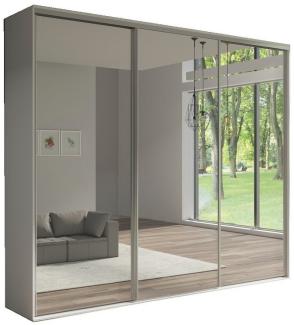 MOEBLO Kleiderschrank BORA 254 (Schwebetürenschrank 3-türig Schrank Kleiderschrank, Garderobe Schiebtüren Schlafzimmer Wohnzimmerschrank, mit/ohne Spiegel) - (BxHxT): 254x244x62 cm