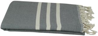 Hamamtuch Saunatuch anthrazit naturbeige 95x160 cm "Mira"