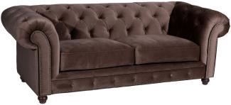 Sofa 2,5-Sitzer Kathe Bezug Samtvelours Buche nussbaum dunkel / braun 22475