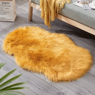 Sunicol Hochflor-Teppich Plüsch Shaggy Flokati Carpet, Waschbar, Flauschig, Kunstfell, Weicher, Soft Area Rug Fellteppich für Wohnzimmer Kinderzimmer Schlafzimmer