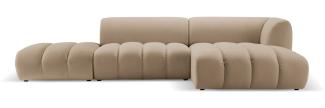 Micadoni Modulares Ecksofa offen Harry 5-Sitzer Rechts Samtstoff Sand