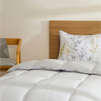 Karaca Bettwäsche Karaca Leaf Graues Einzel Comforter Bettdecke Set 135x200+50x70