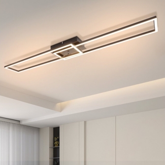 Nettlife LED Deckenleuchte Modern Dimmbar Schwarz 50W 95CM Geometrisch Deckenlampe, Nicht Dimmbar, LED fest integriert, Warmweiß, für Wohnzimmer Schlafzimmer Küche Flur Büro