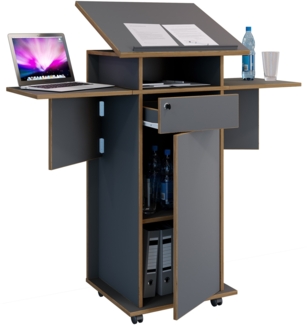 VCM Stehpult Salia 920812 Anthrazit H. 107 bis 128 cm x B. 60 bis 123 cm x T. 44 cm