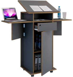 VCM Stehpult Salia 920812 Anthrazit H. 107 bis 128 cm x B. 60 bis 123 cm x T. 44 cm