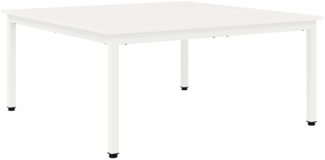 Couchtisch, Sofatisch Weiß 100 x 100 x 45 cm Massives Kiefernholz