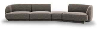 Micadoni Modulares Sofa Miley 4-Sitzer Rechts Chenille Grau