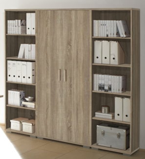 Regalwand OFFICE LINE Regal Regal-Set Aktenschrank Aktenregal Büro-Einrichtung Sonoma Eiche