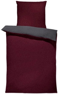 One Home Bettwäsche Doubleface Unifarben, Fleece, 4 teilig, Wende modern, kuschelig flauschig warm weich Winter Übergröße