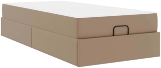 vidaXL Bettgestell mit Matratze Cappuccino 90 x 200 cm Kunstleder 3399412