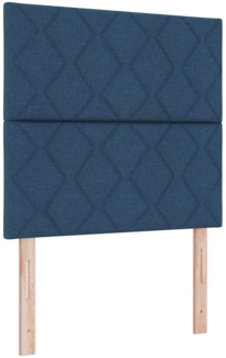 vidaXL Boxspringbett mit Matratze mit Kopfteil Blau 120 x 200 cm Stoff 3342941