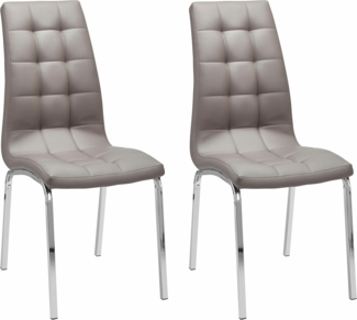 INOSIGN 4-Fußstuhl Lila (Set, 2 St), (2 Stück) Bezug in Kunstleder, verchromtes Metallgestell