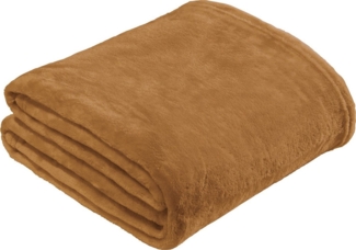 Wohndecke "Amarillo", REDBEST, Fleece Uni, Curry, 130x180 cm