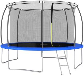 Trampolin-Set inkl. Sicherheitsnetz, Leiter und Regenschutz, Rund 150 kg, 366x80 cm