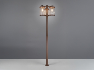 LED Straßenlaterne im Landhausstil, 3-flammig Rostoptik, Höhe 240cm