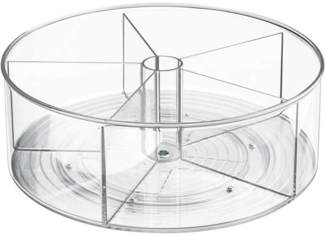 Drehteller Schreibtisch Organizer mit Trennwänden von mDesign Transparent