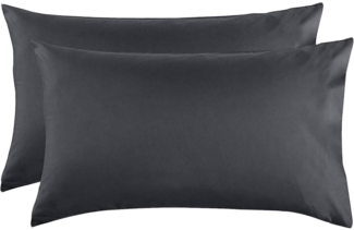 Bettwäsche 200x220 Anthrazit Mikrofaser Ganzjahres Bettbezug 2 Kissenbezug